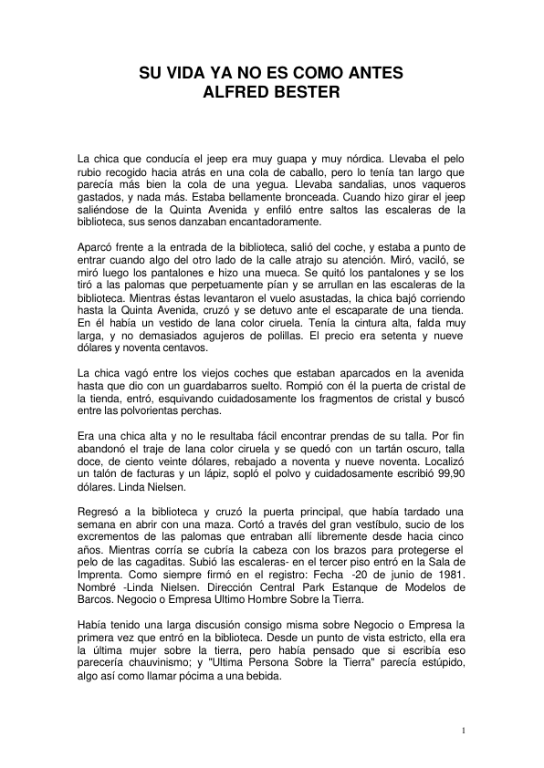 Portada de Alfred Bester - Su vida ya no es como antes.PDF